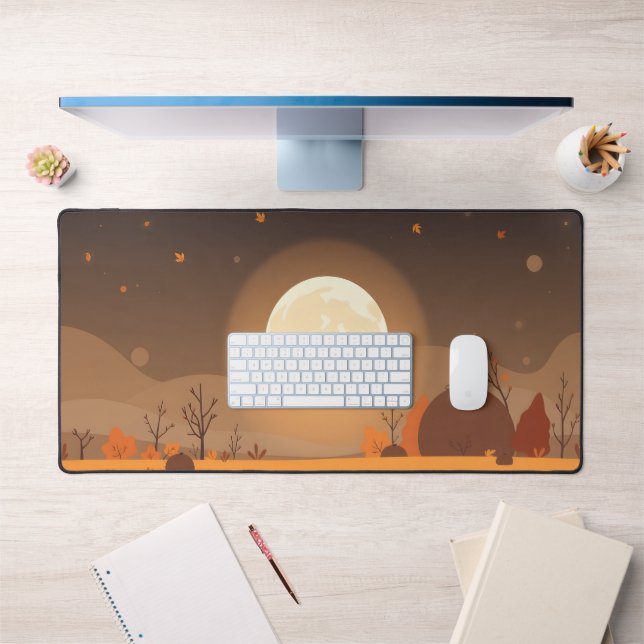 Herbstmondmatte - Gemütliche Herbstlandschaft mit  Schreibtischunterlage (Büro 1)