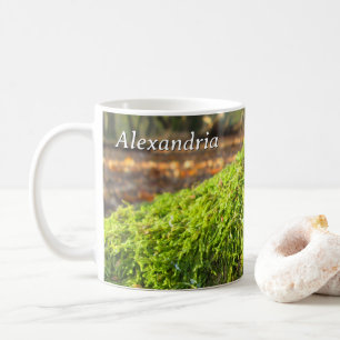 Herbstmoos in goldener Sonne - Personalisiert Kaffeetasse
