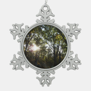 Herbstmorgen im Shenandoah National Park Schneeflocken Zinn-Ornament