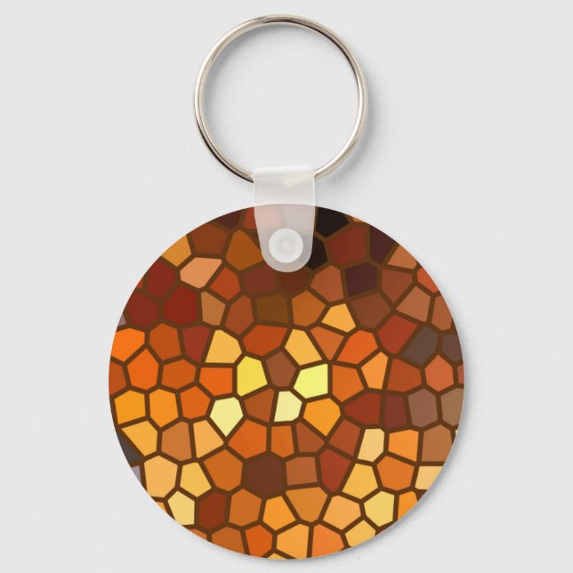 Herbstmosaik Abstrakt Schlüsselanhänger (Vorderseite)