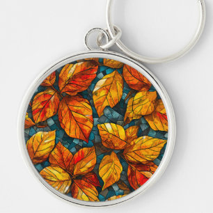 Herbstmosaikmuster Schlüsselanhänger