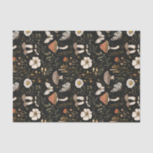 Herbstmuschel und Blume fallen Seidenpapier