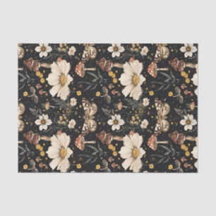 Herbstmuschel und Blume fallen Seidenpapier