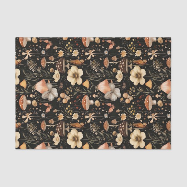 Herbstmuschel und Blume fallen Seidenpapier (Vorderseite)