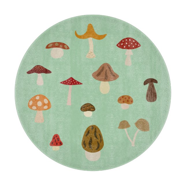 Herbstmushroom Round Cutting Board Schneidebrett (Vorderseite)