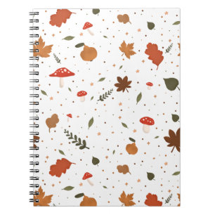 Herbstmushroom und Leaf-Muster - Kernstück Notizblock
