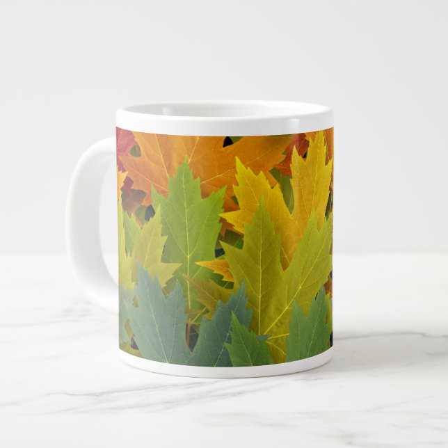 Herbstmuster 2 Jumbo-Tasse (Vorderseite Links)