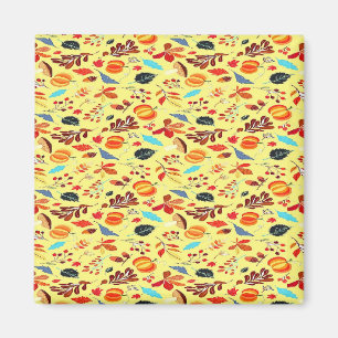 Herbstmuster auf Gelb Magnet