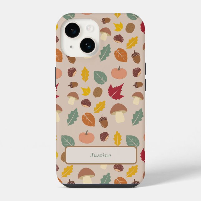 Herbstmuster Beispiel Telefon Fall iPhone 14 Hülle (Rückseite)
