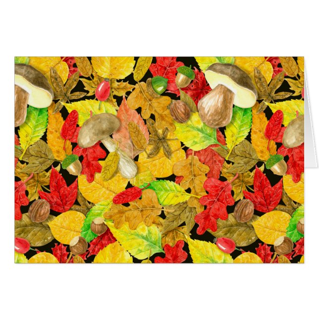 Herbstmuster der Wasserfarbe (Vorderseite (Horizontal))