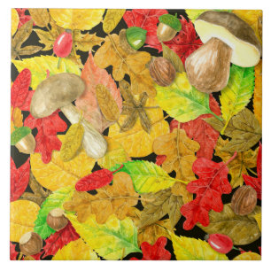 Herbstmuster der Wasserfarbe Fliese