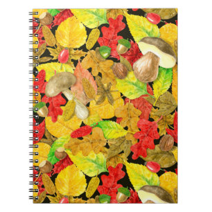 Herbstmuster der Wasserfarbe Notizblock