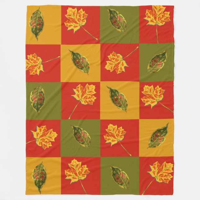 Herbstmuster  fleecedecke (Vorderseite)