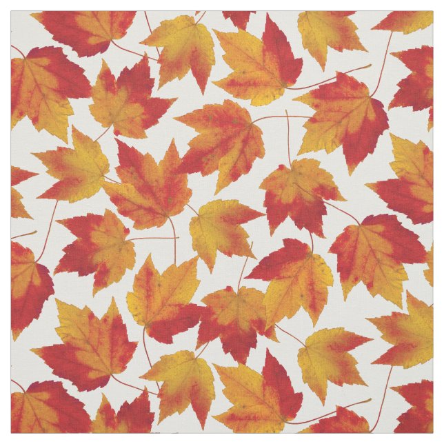 Herbstmuster für Orangefarbene Blätter Stoff (Muster)