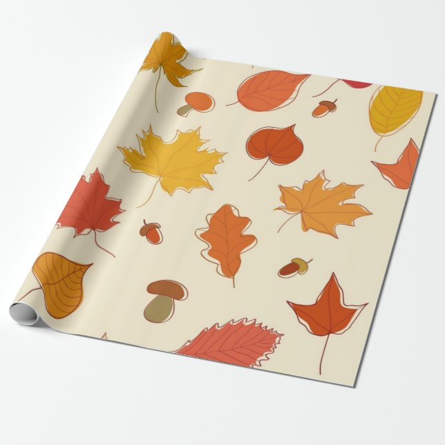Herbstmuster Geschenkpapier (Ungerollt)