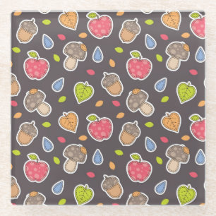 Herbstmuster Glasuntersetzer