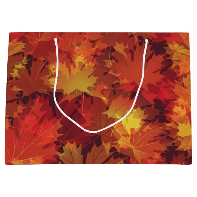 Herbstmuster Große Geschenktüte (Vorderseite)