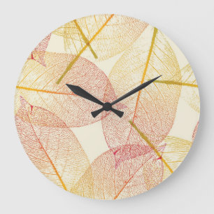 Herbstmuster Große Wanduhr