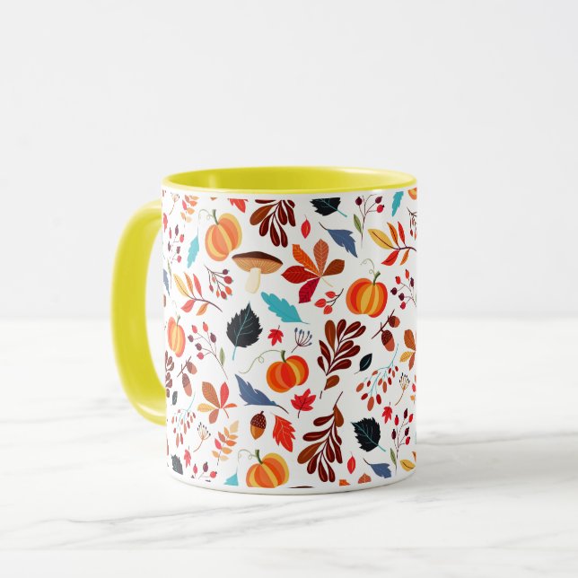 Herbstmuster-Kaffeetasse Tasse (Vorderseite Links)