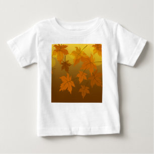 Herbstmuster mit abfallenden Ahorn-Blätter und Buc Baby T-shirt