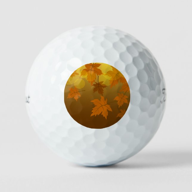 Herbstmuster mit abfallenden Ahorn-Blätter und Buc Golfball (Vorderseite)