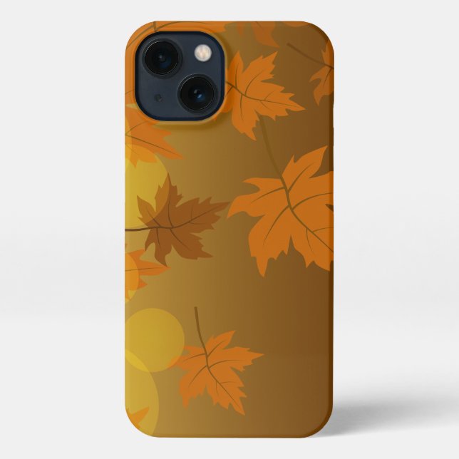 Herbstmuster mit abfallenden Ahorn-Blätter und Buc iPhone Hülle (Rückseite)