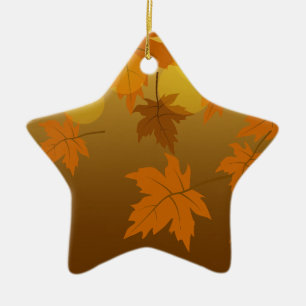 Herbstmuster mit abfallenden Ahorn-Blätter und Buc Keramik Ornament