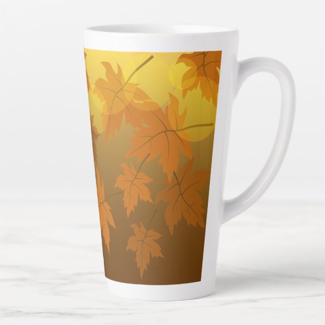 Herbstmuster mit abfallenden Ahorn-Blätter und Buc Milchtasse (Rechts)