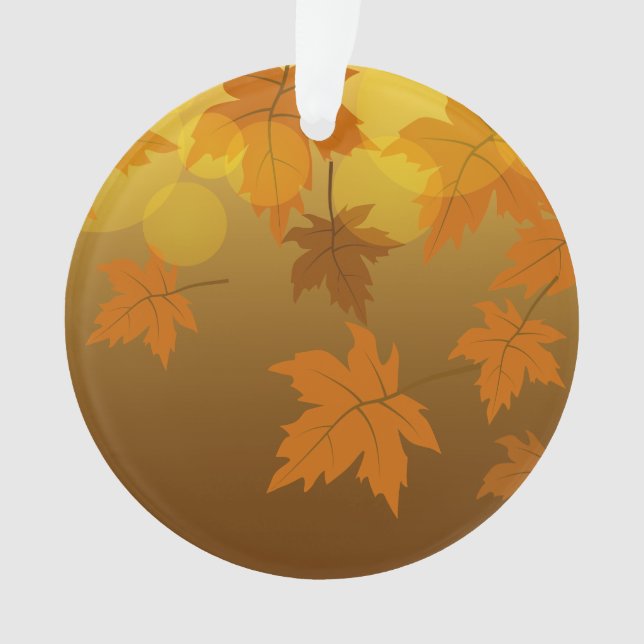 Herbstmuster mit abfallenden Ahorn-Blätter und Buc Ornament (Vorderseite)