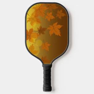 Herbstmuster mit abfallenden Ahorn-Blätter und Buc Pickleball Schläger