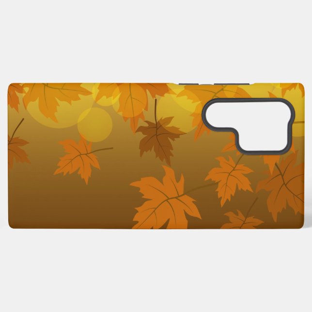 Herbstmuster mit abfallenden Ahorn-Blätter und Buc Samsung Galaxy Hülle (Rückseite (Horizontal))