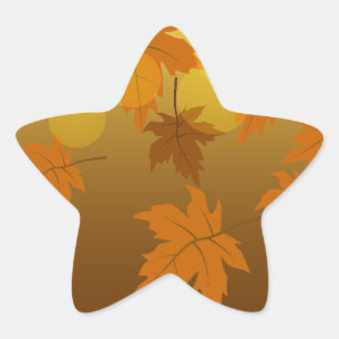Herbstmuster mit abfallenden Ahorn-Blätter und Buc Stern-Aufkleber