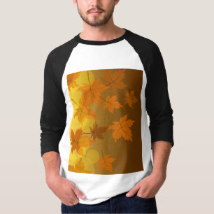 Herbstmuster mit abfallenden Ahorn-Blätter und Buc T-Shirt