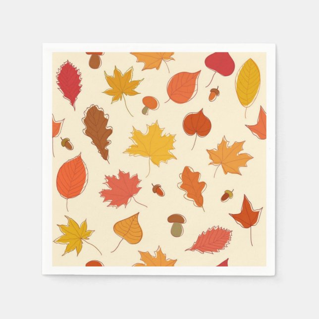 Herbstmuster Serviette (Vorderseite)
