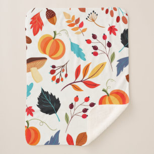Herbstmuster Sherpa Blanket Sherpadecke