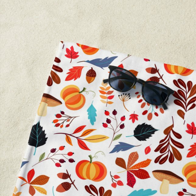 Herbstmuster Strand Handtuch (Beispiel)