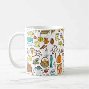 Herbstnahtloses Muster Kaffeetasse