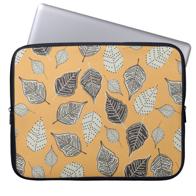 Herbstnahtloses Muster mit Blätter. Vintag Illus Laptopschutzhülle (Vorderseite)