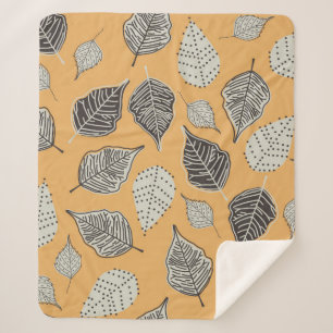 Herbstnahtloses Muster mit Blätter. Vintag Illus Sherpadecke
