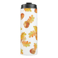 Herbstnahtloses Muster mit bunten Eichen-Blätter