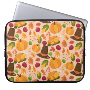 Herbstnahtloses Muster, niedliche Cartoon-Struktur Laptopschutzhülle