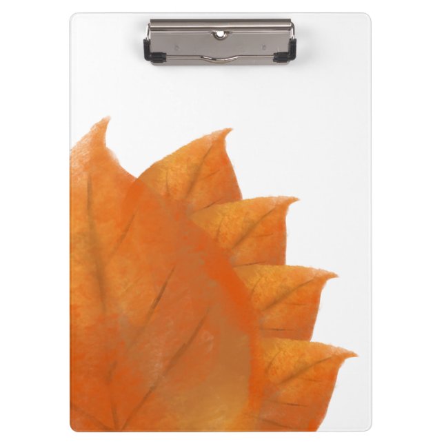 Herbstorange Blätter Klemmbrett (Vorderseite)