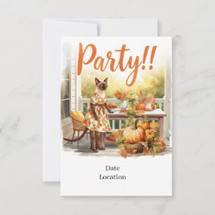 Herbstparty-Einladungskarte – Gemütliches Herbsttr Einladung