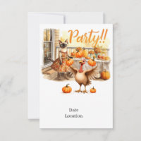 Herbstparty-Einladungskarte – Gemütliches Herbsttr