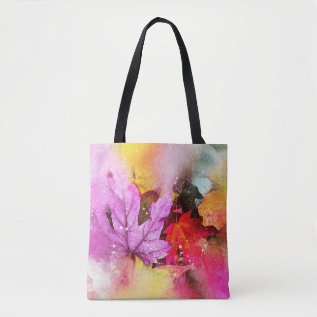 Herbstpastel Blätter Aquarellfarben Herbstpastel Tasche (Vorderseite)