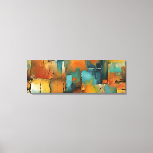 Herbstpatchwork Abstrakt Leinwanddruck (Vorderseite)