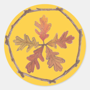 HerbstPentagram Runder Aufkleber