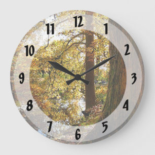 Herbstperspektive Große Wanduhr