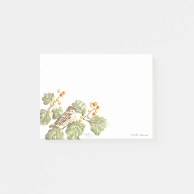 Herbstpfade Bird Note Pads Post-it Notes Klebezettel (Vorderseite)