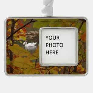 Herbstpfeifen mit Swan Rahmen-Ornament Silber